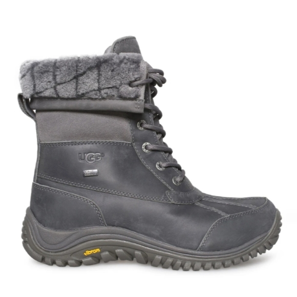  UGG Women's Adirondack II Luxe Quilt Grey Boots - Picture 2 of 7